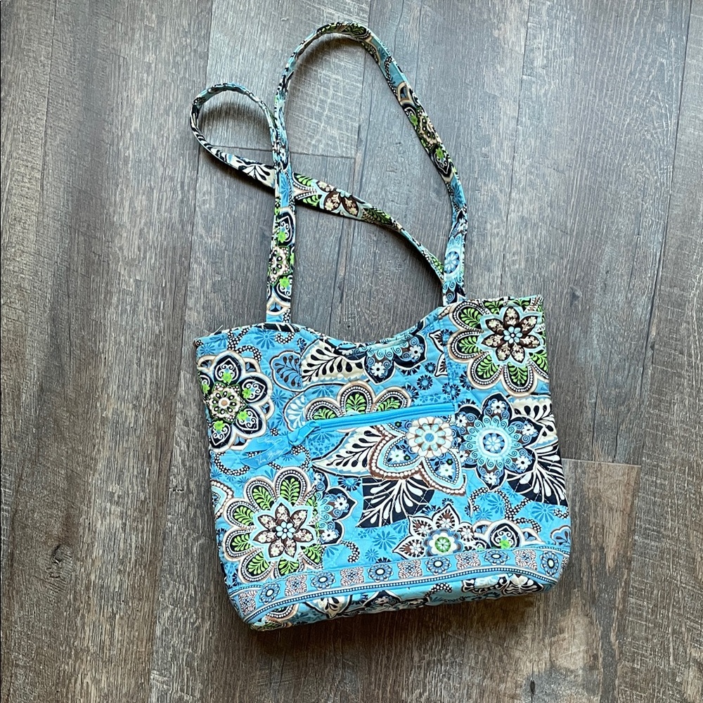 Vera Bradley Floral Blue Tote Bag Purse